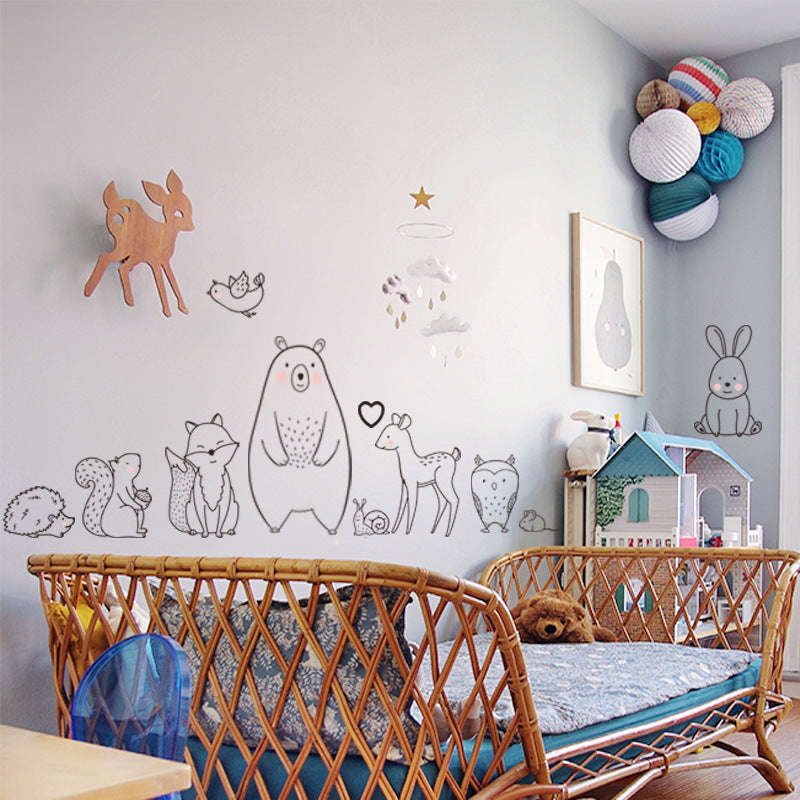 Cartoon animal bedroom free sticker
