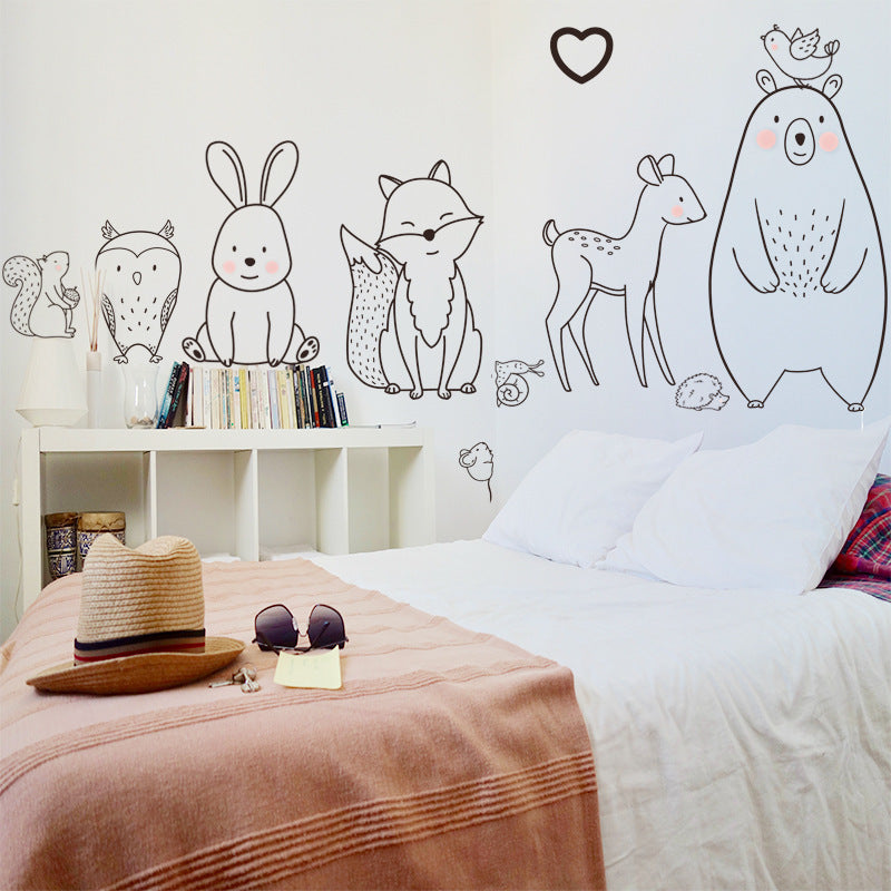Cartoon animal bedroom free sticker